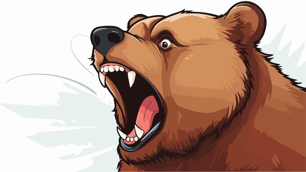 Comic Book Style Cartoon Bear with Speech Bubble