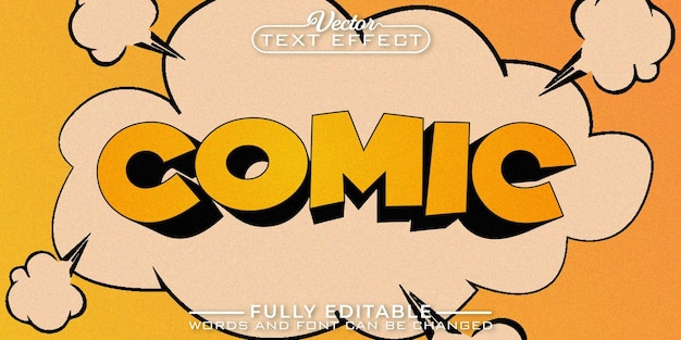 Comic Book Vector Editable Text Effect Template