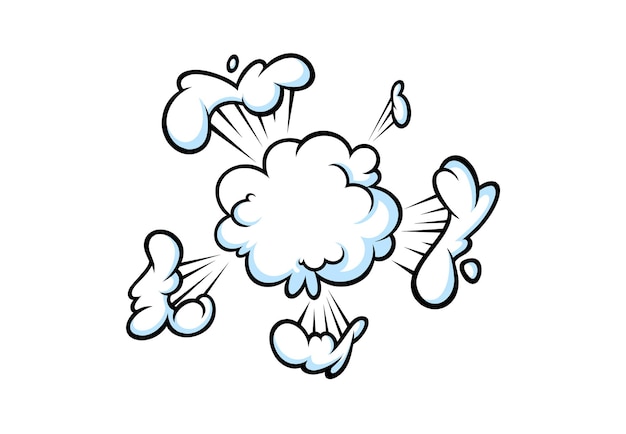 Comic boom smoke effect Puff and burst clouds for surprising and explosive events Vector