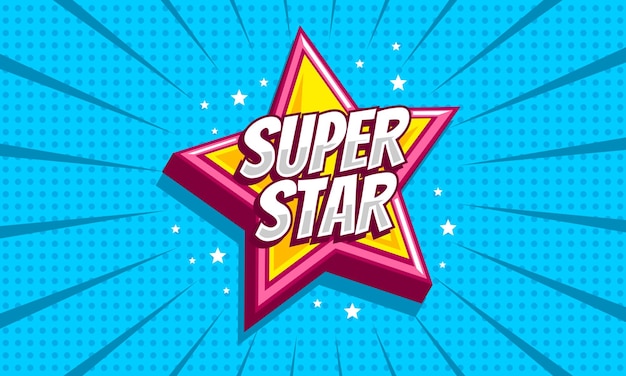 Comic cartoon super star background