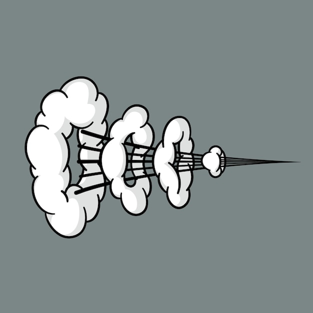 Comic cloud or smoke cartoon motion effects and explosion