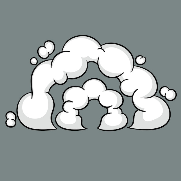 Comic cloud or smoke cartoon vector motion effects and explosions