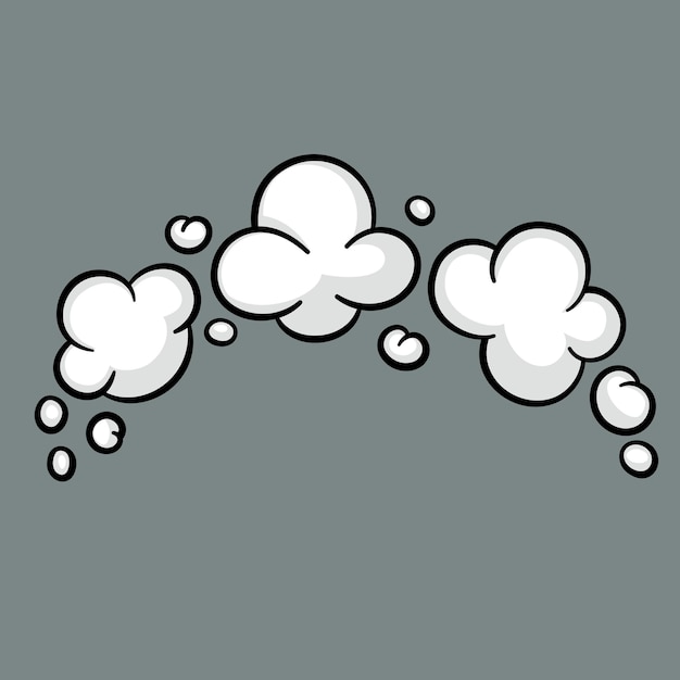 Comic cloud or smoke cartoon vector motion effects and explosions