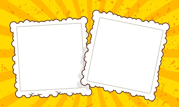 Comic frame template yellow background