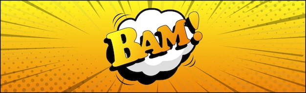 Comic lettering BAM on white background Vector