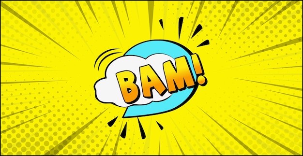 Comic lettering BAM on white background Vector