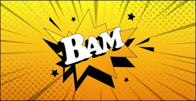 Comic lettering BAM on white background Vector