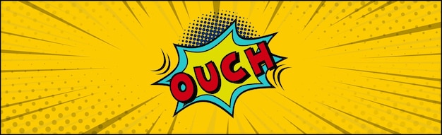 Comic lettering OUCH on white background Vector