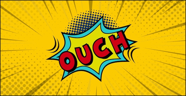 Comic lettering OUCH on white background Vector