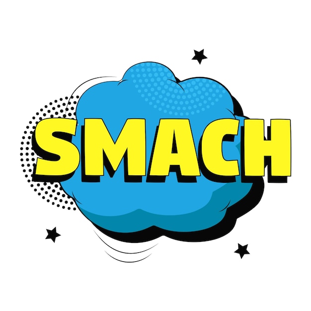 Comic lettering SMACH on white background  Vector illustration