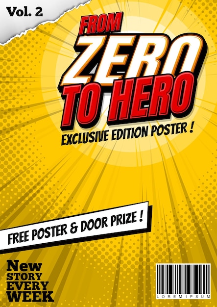 comic magazine book cover design template