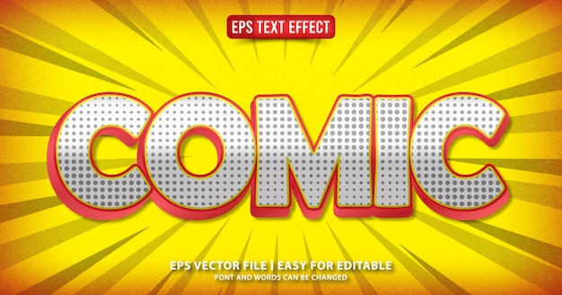 comic pop art editable text effect vector eps