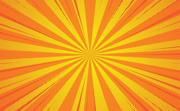 Comic retro rays background