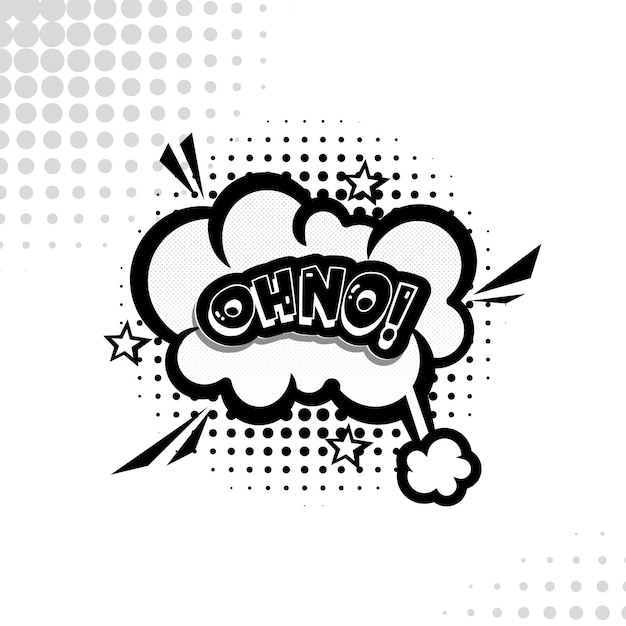 Comic Speech Bubble Splash with black and white ohno writing