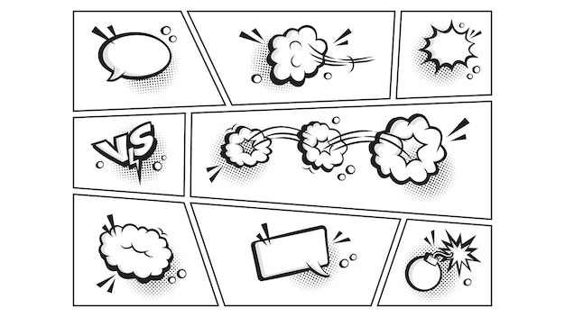 Comic speech bubble vector set cartoon balloonexpression clouds in pop art Humor illustration