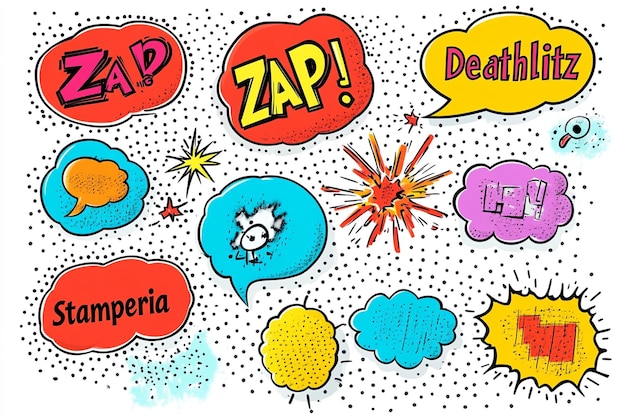 Vector comic speech bubbles halftone dots