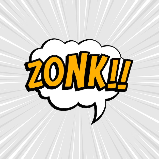 Comic speech bubbles isolated with text ZONK