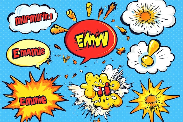 Comic Speech Bubbles with Pop Art