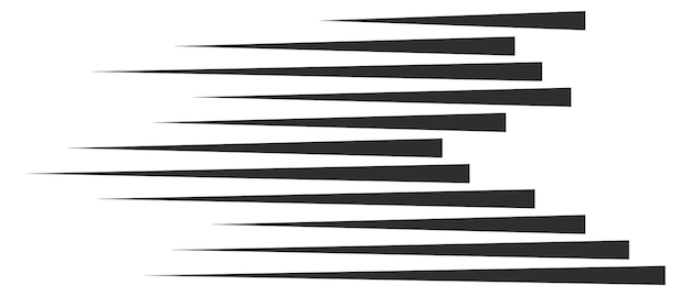 Vector comic speed lines black fast forward motion isolated on white background