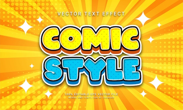 Comic style editable text effect with cartoon theme