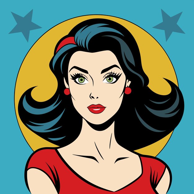 Vector comic style pop art girl