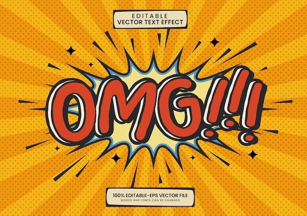 Comic style text effect with omg!!! word samples