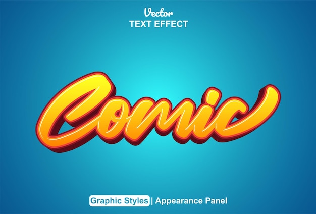 Comic text effect with graphic style and editable