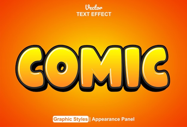 Comic text effect with graphic style and editable