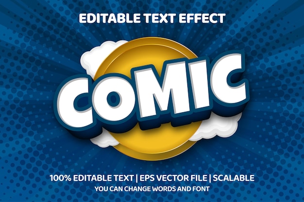 comic text style effect with dot halftone background