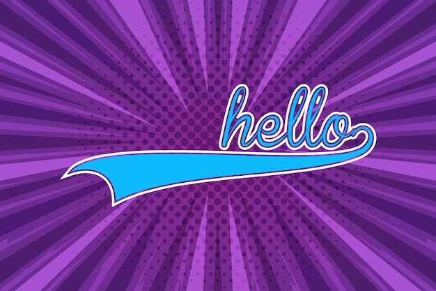 Comic vector text hello  art style.