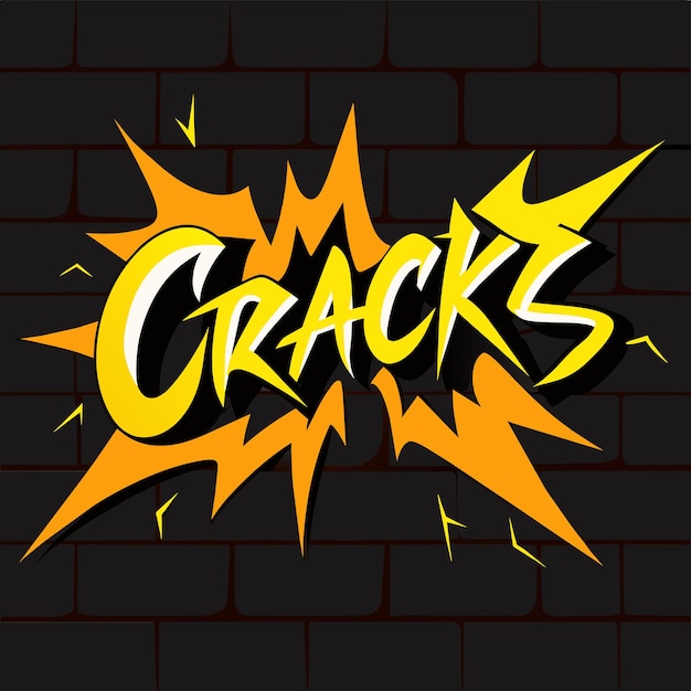 Vector a comic with the word crack written on it