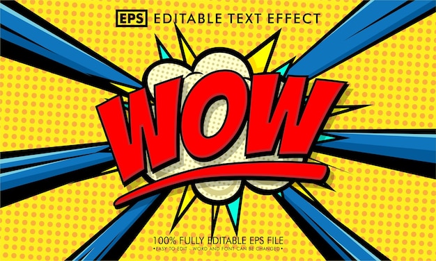 Comic wow cartoon editable text effect