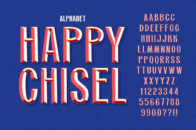 Comical Chisel retro alphabet design playful characters