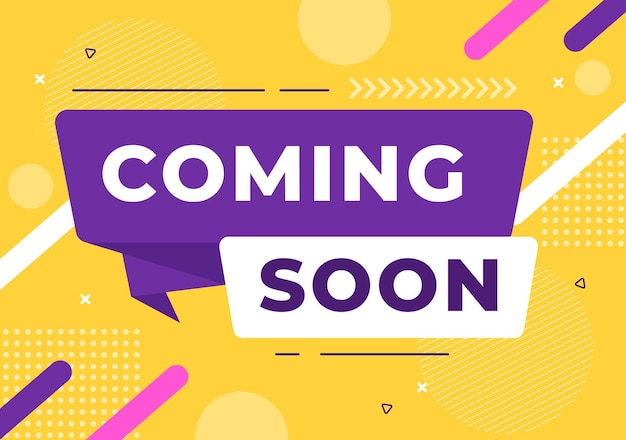 Coming Soon background Vector Illustration. Business Advertising with Sign or Label Design for Sale Serve as a Banner, Poster and Promotion Announce Card