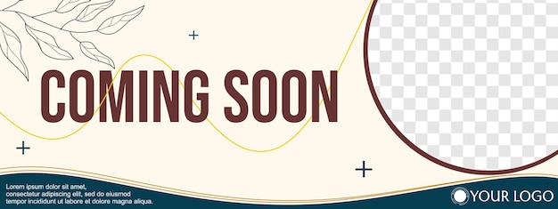 coming soon banner for social media cover. brown and minimalist design.