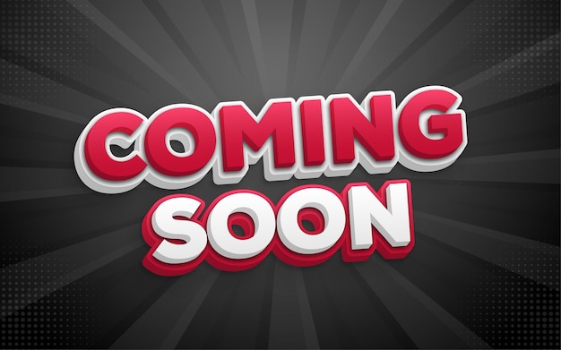 Coming soon banner with editable 3d text effect