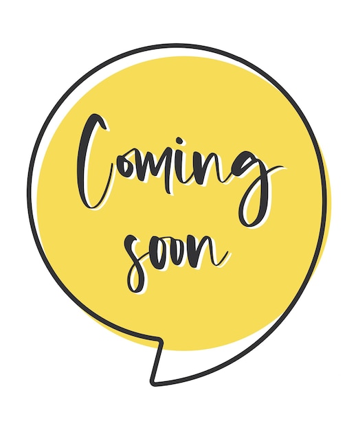 Coming soon comic speech bubble in pop art style Comic speech Dialog window Yellow banner for sale