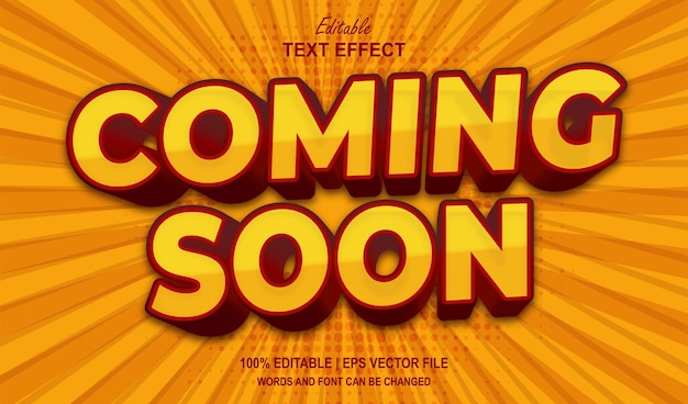 Coming Soon Editable Text Effect 3D Style