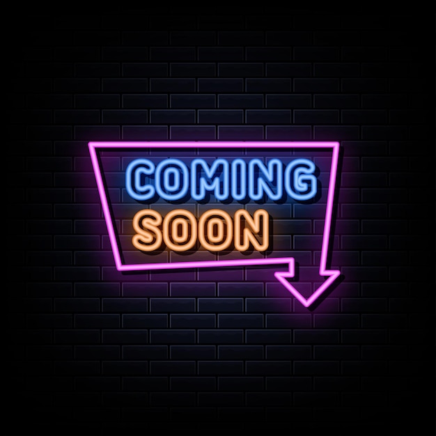 Coming Soon  Neon Signs Vector Design Template Neon Style