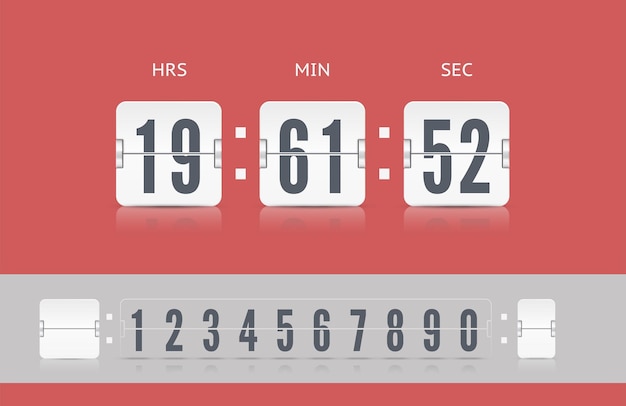 Coming soon web page design with flip time counter Vector modern ui old countdown timer White scoreboard number font