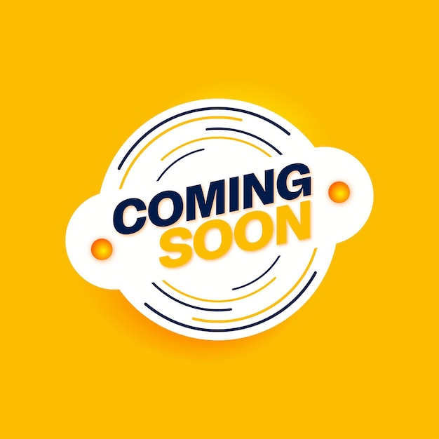 Coming soon yellow colour background social media design