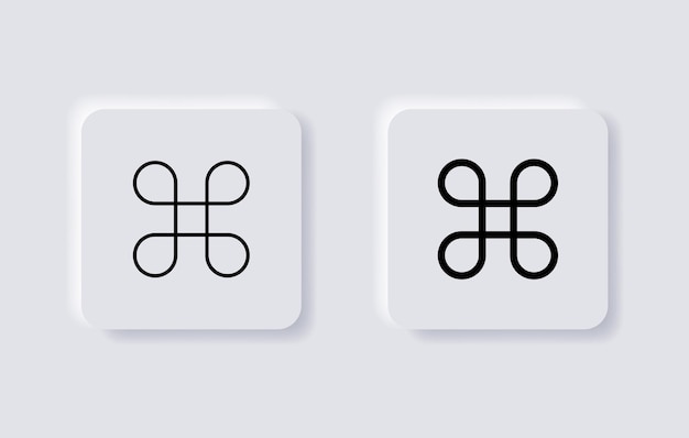 command icon modifier symbol with neumorphic style or cmd key icons in neumorphism buttons