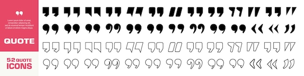 Commas icon Commas icon set Silhouette and linear style