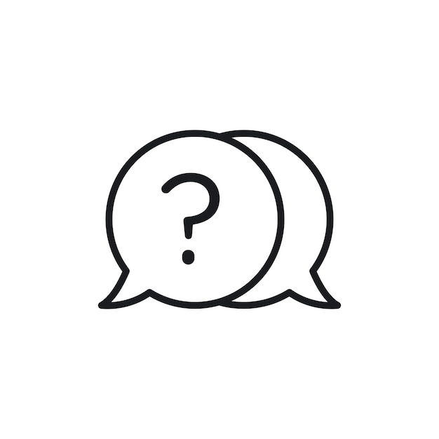 Vector comment question icon set faq vector symbol question and answer pictogram inquire bubble ask or request sign frequently asked questions icon in black filled and outlined style