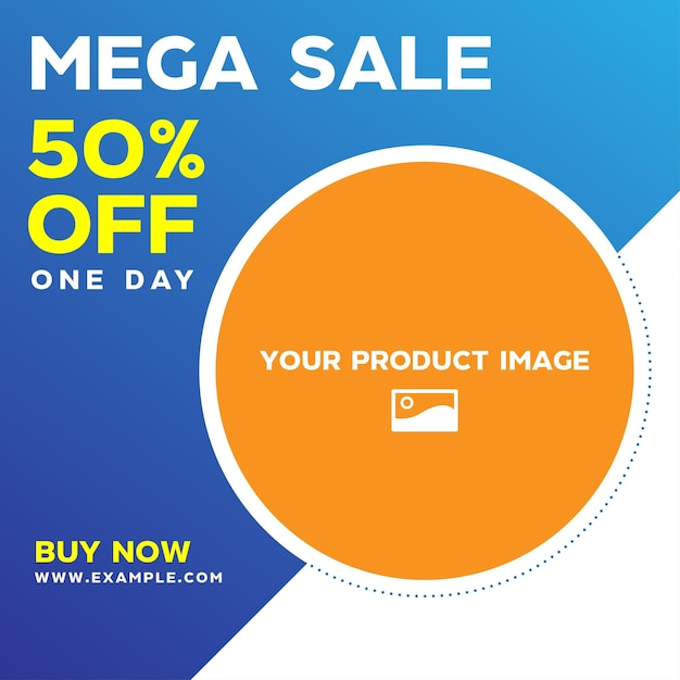 Commercial banner template mockup design mega sale promotion