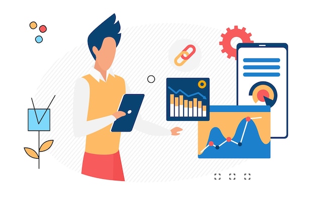 Commercial business performance success and company progress chart