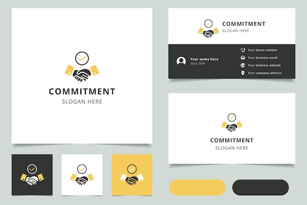 Commitment logo design with editable slogan branding book