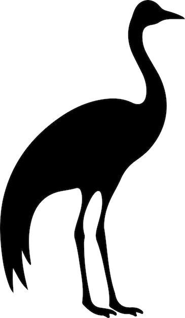 common rhea black silhouette with transparent background