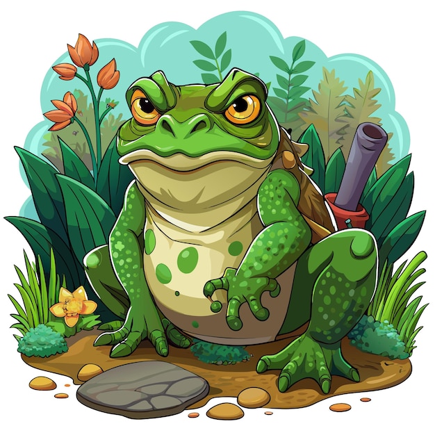 Common Toad frog useful angry garden vector