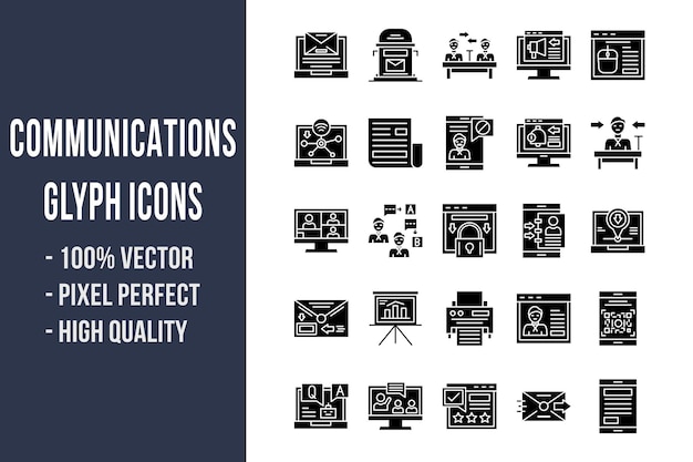 Communication Glyph Icons